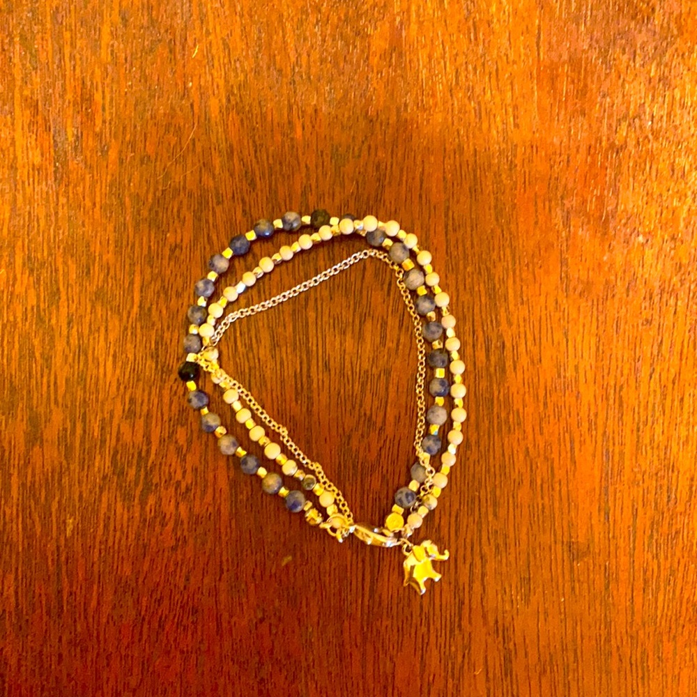 Blue and white Elephant bracelet.
